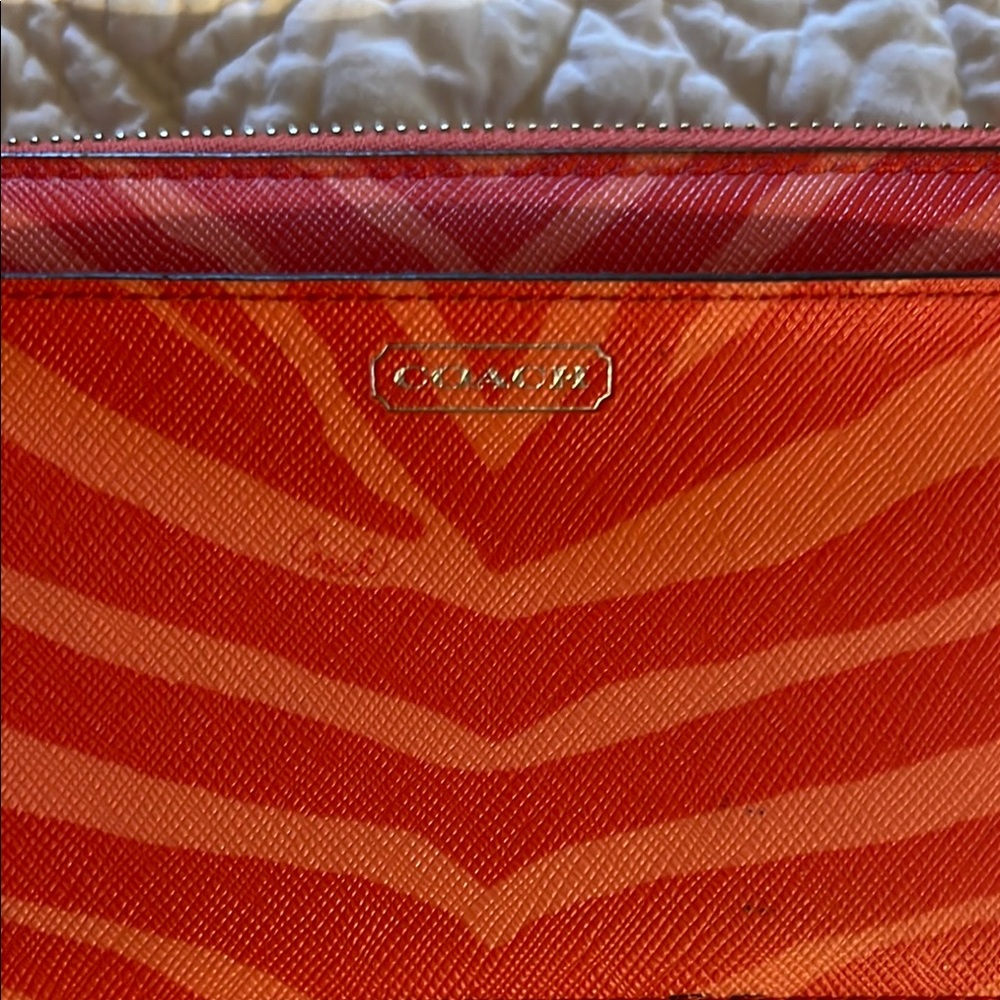 Coach Red and Orange Wallet - Picture 2 of 5
